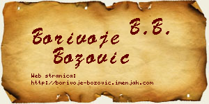 Borivoje Božović vizit kartica